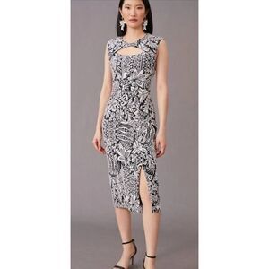 Anthropology Damask New Jacquard Cut Bodycon Floral Soft Knit Lined Size Medium